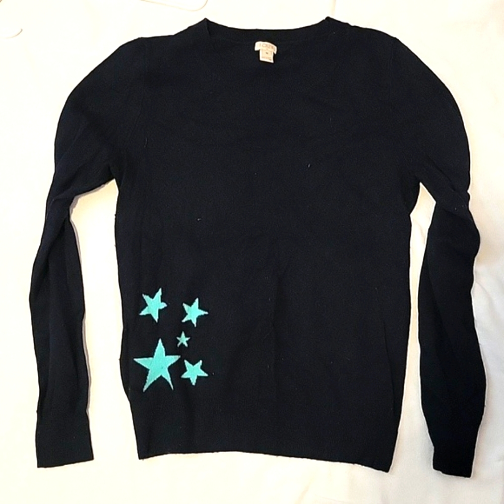 J Crew black star sweater